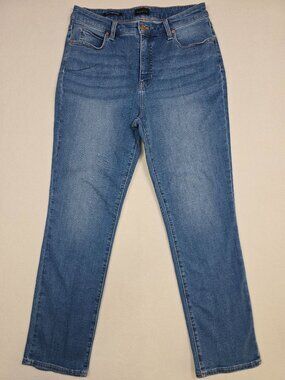 Talbots Womens 10P Straight Leg Jeans Medium Wash